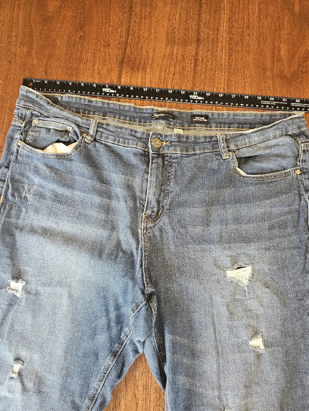 Supplies Women Jeans Distress Blue Mid Rise Vintage Peg Size 22W